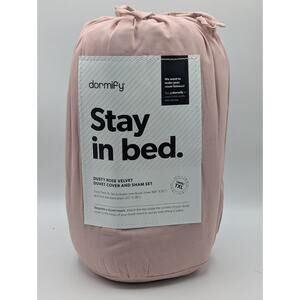 Dormify Twin/Twin XL Rose Velvet Duvet Cover (68"x92") and Sham (20"x26") Set